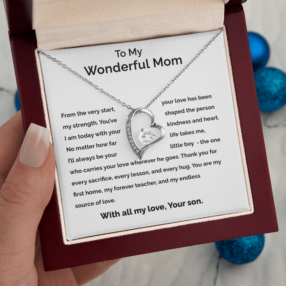 To My Wonderful Mom - Forever Love Necklace
