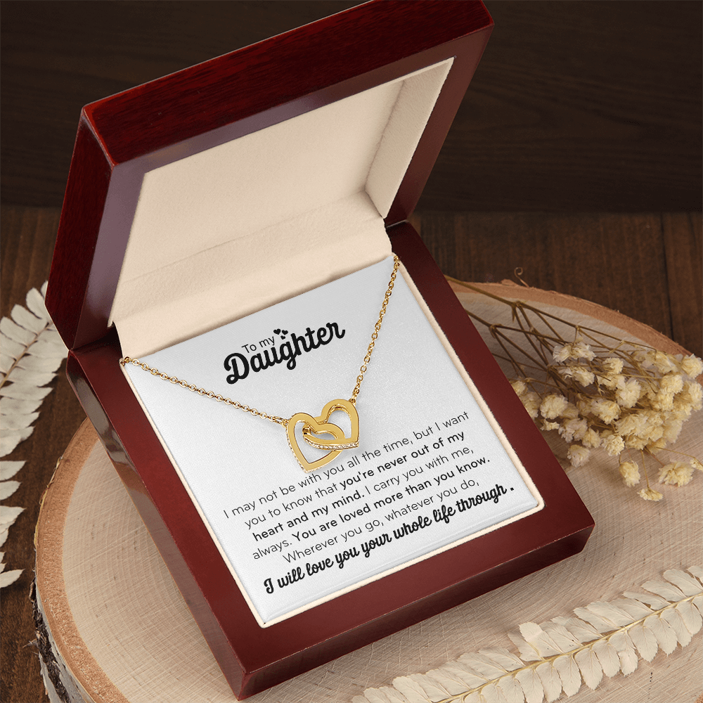 To my Daughter - Interlocking Hearts Necklace