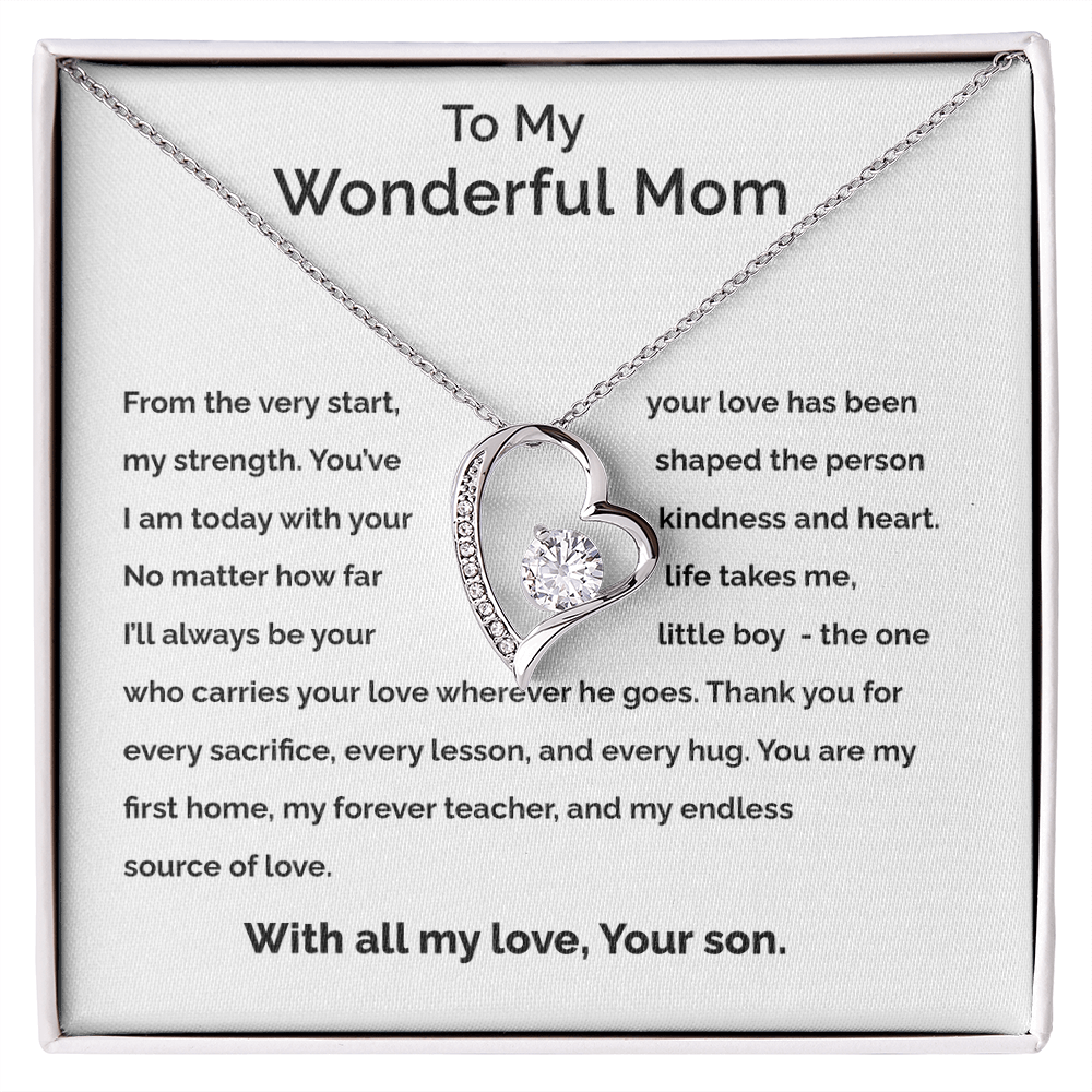 To My Wonderful Mom - Forever Love Necklace