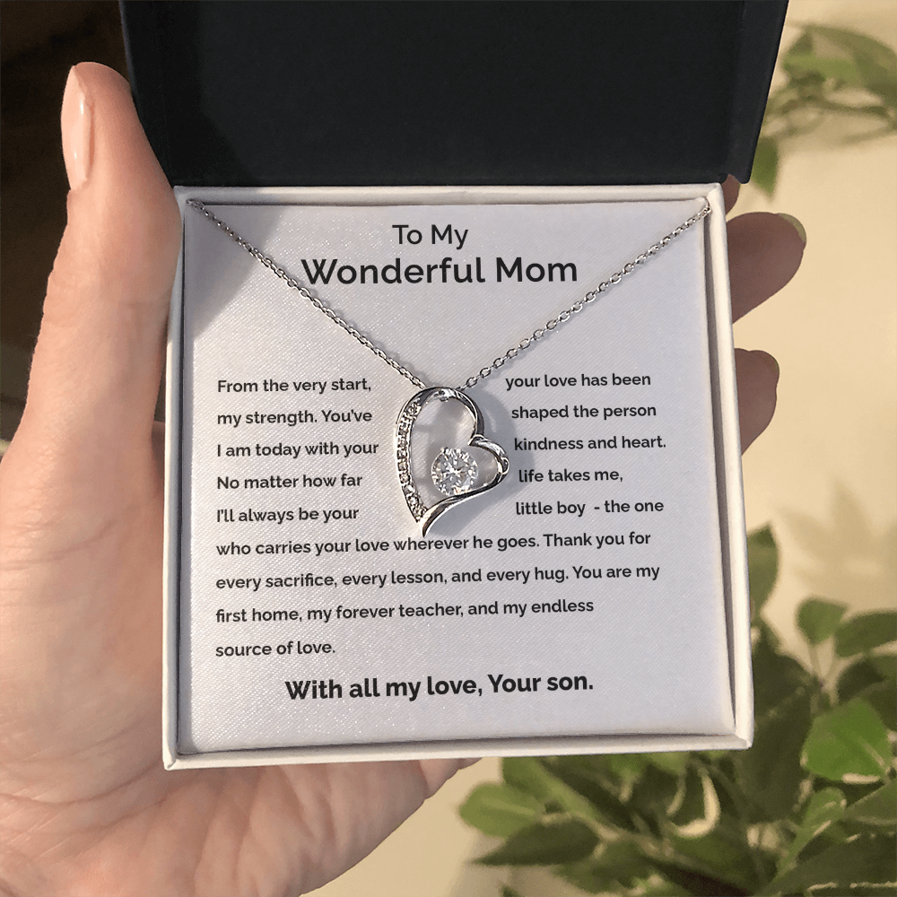To My Wonderful Mom - Forever Love Necklace