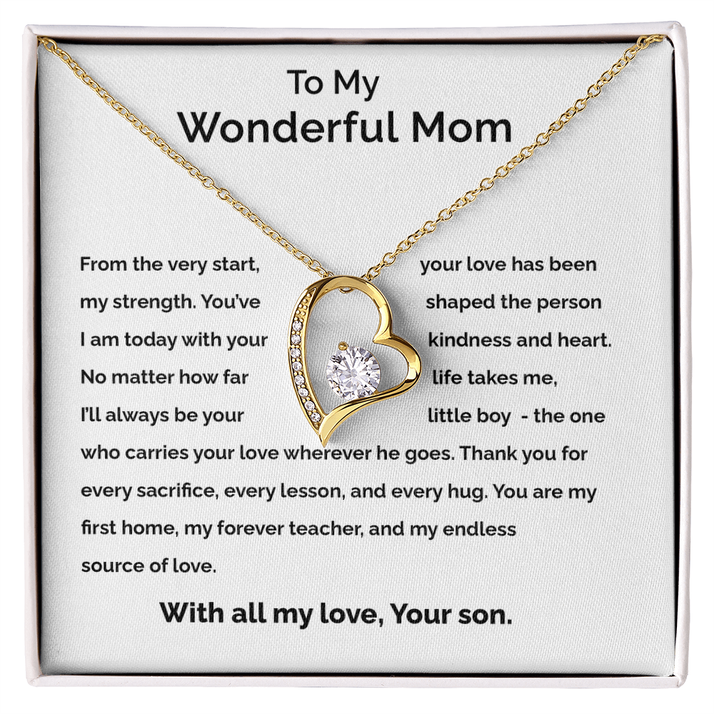 To My Wonderful Mom - Forever Love Necklace