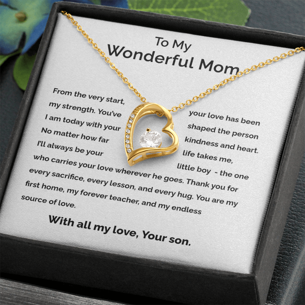 To My Wonderful Mom - Forever Love Necklace