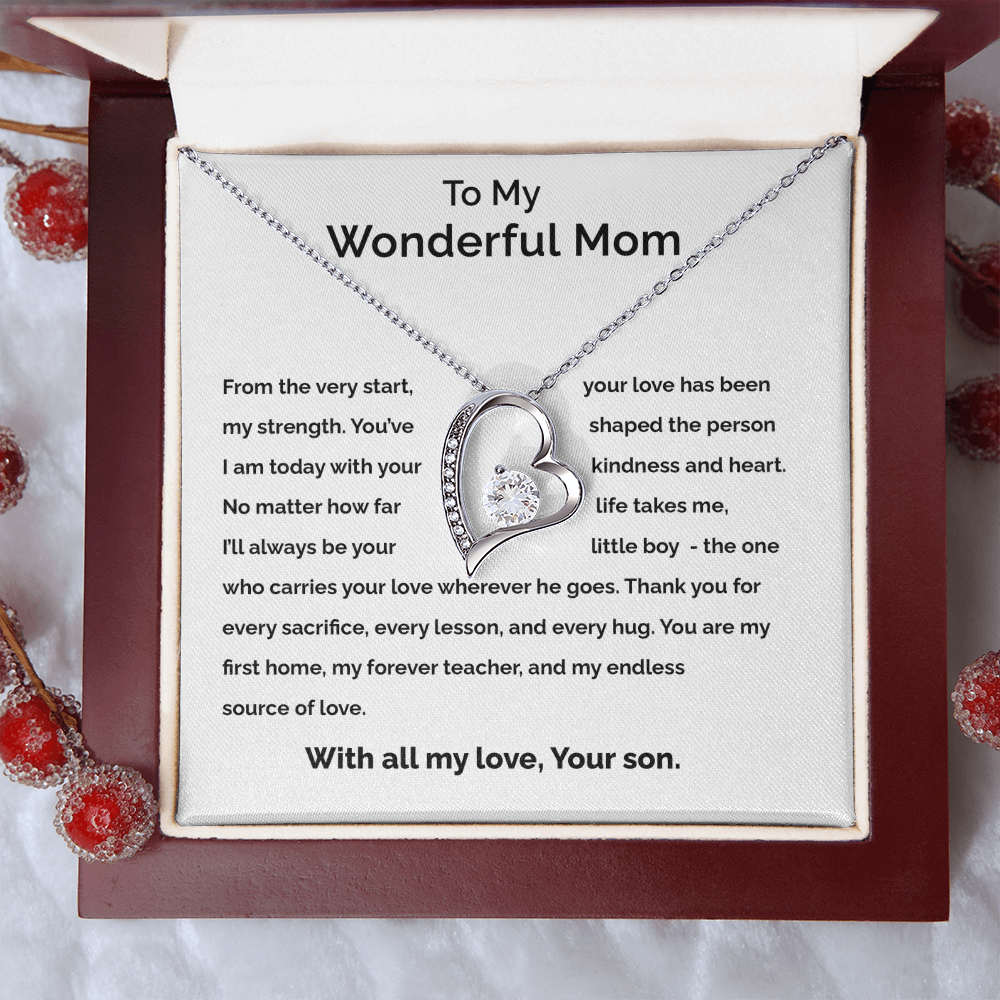 To My Wonderful Mom - Forever Love Necklace