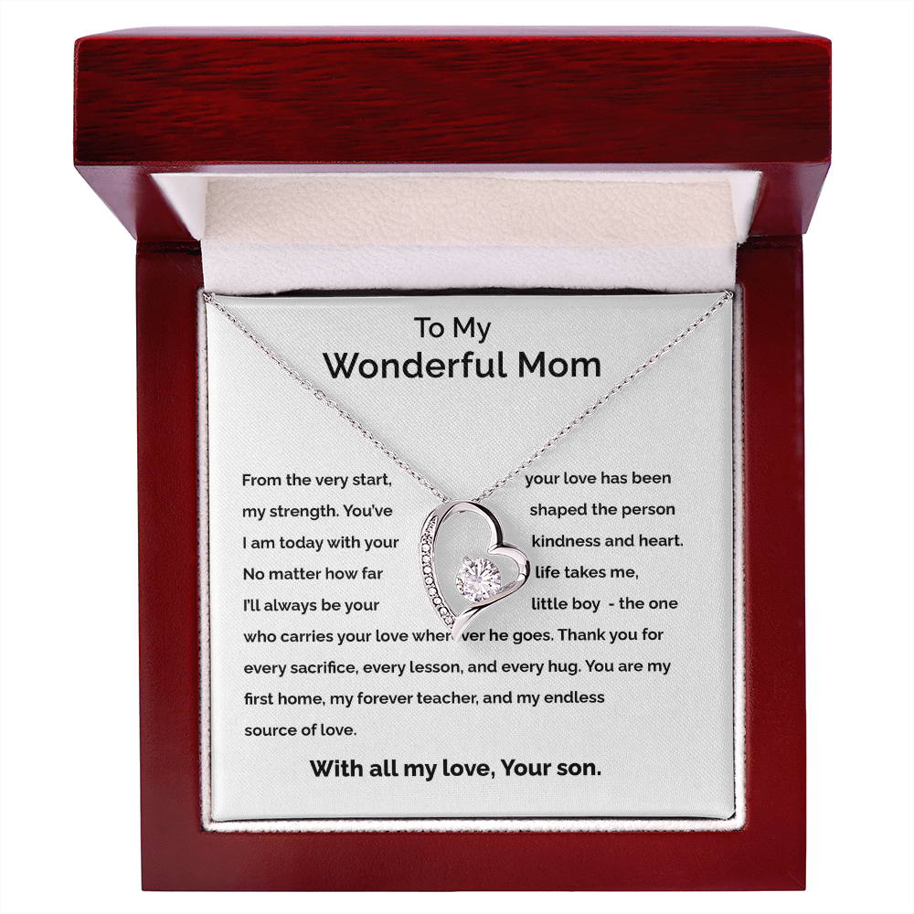 To My Wonderful Mom - Forever Love Necklace