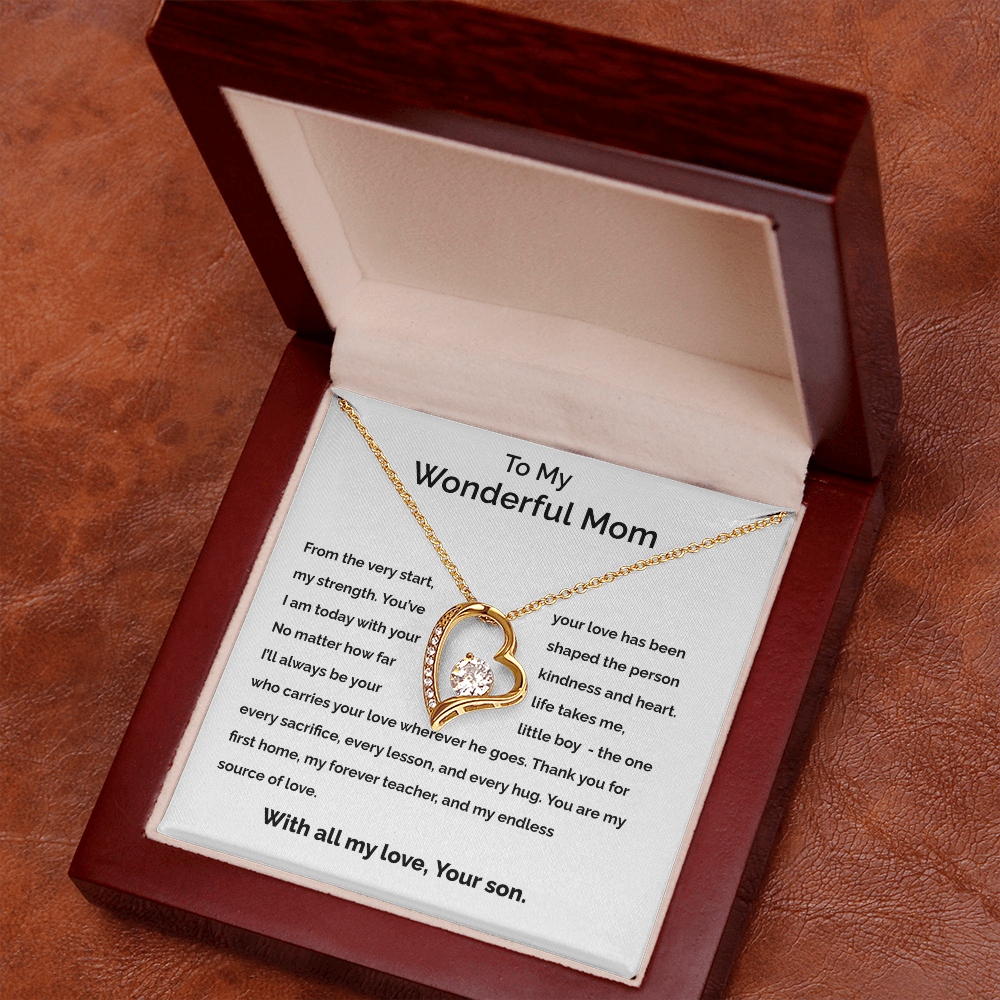 To My Wonderful Mom - Forever Love Necklace