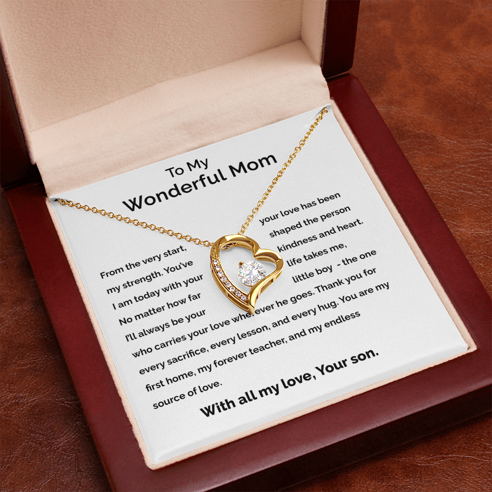 To My Wonderful Mom - Forever Love Necklace