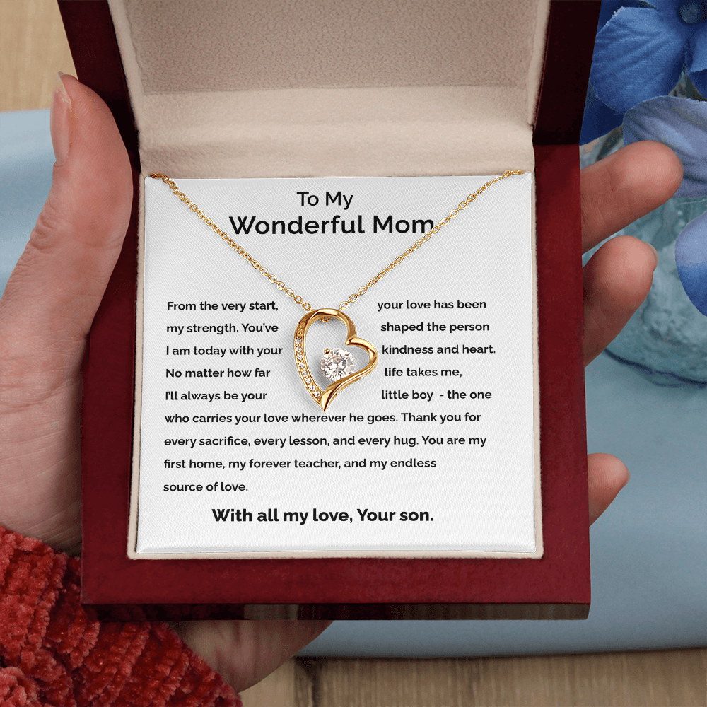 To My Wonderful Mom - Forever Love Necklace