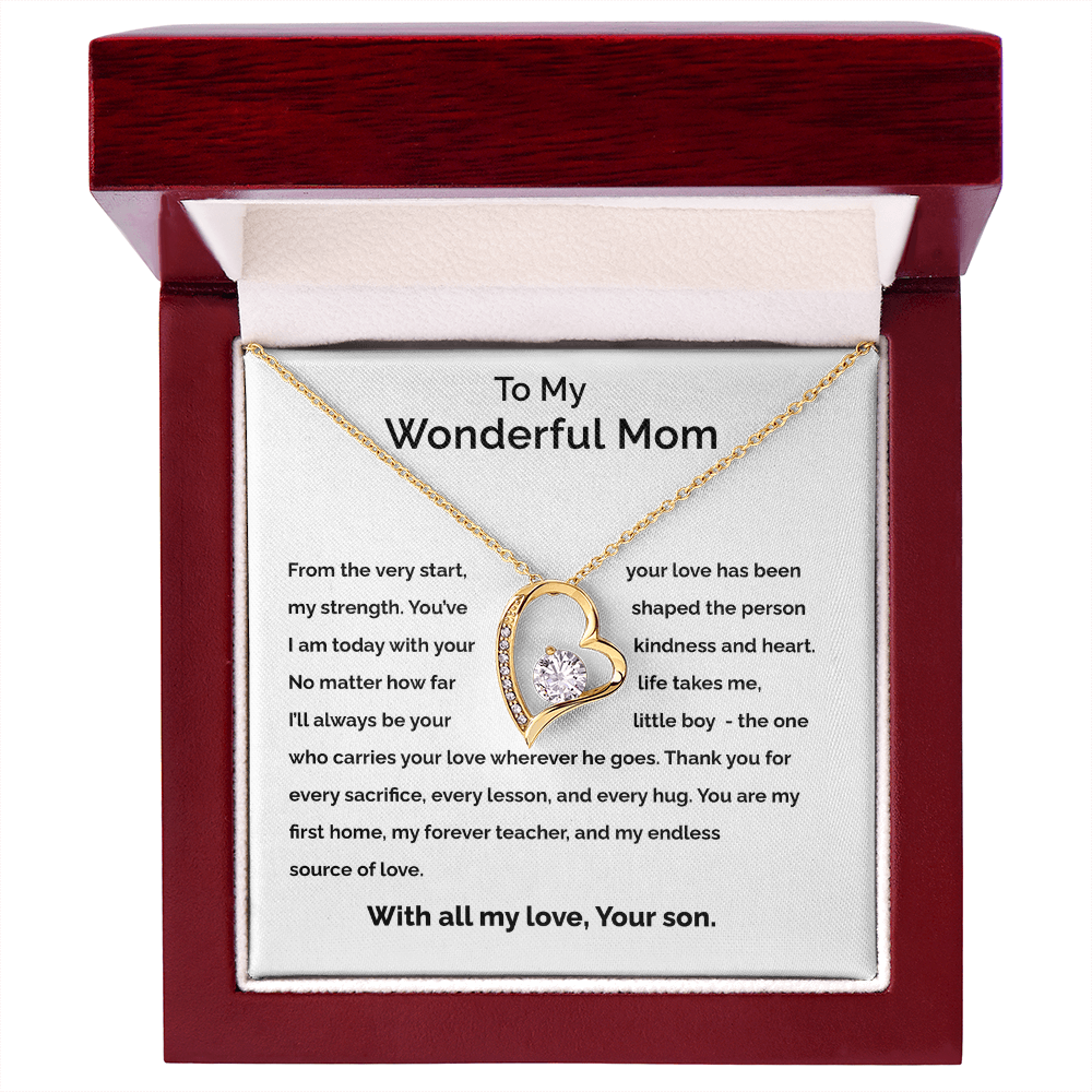 To My Wonderful Mom - Forever Love Necklace