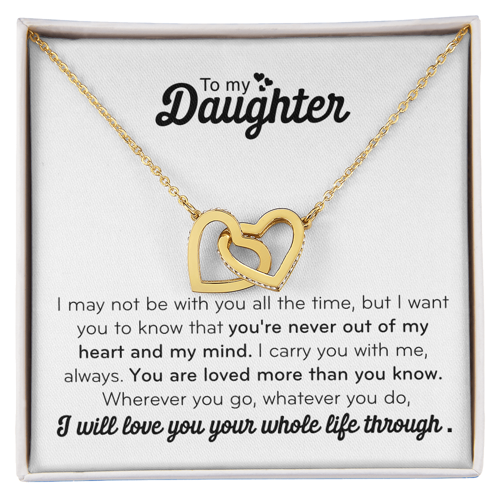 To my Daughter - Interlocking Hearts Necklace