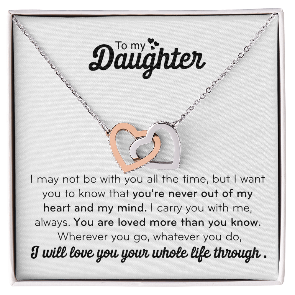 To my Daughter - Interlocking Hearts Necklace