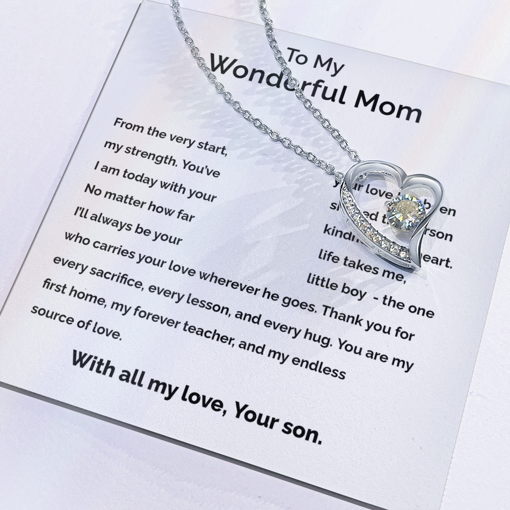 To My Wonderful Mom - Forever Love Necklace