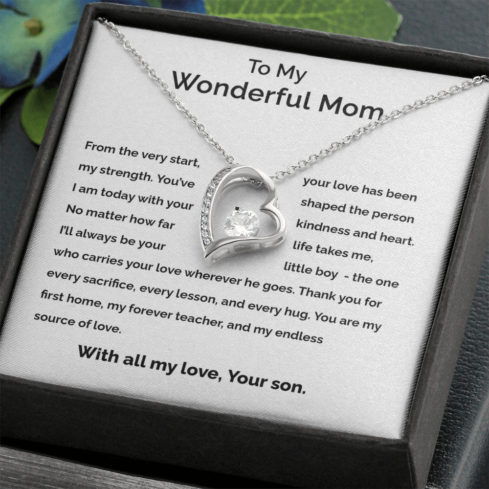 To My Wonderful Mom - Forever Love Necklace