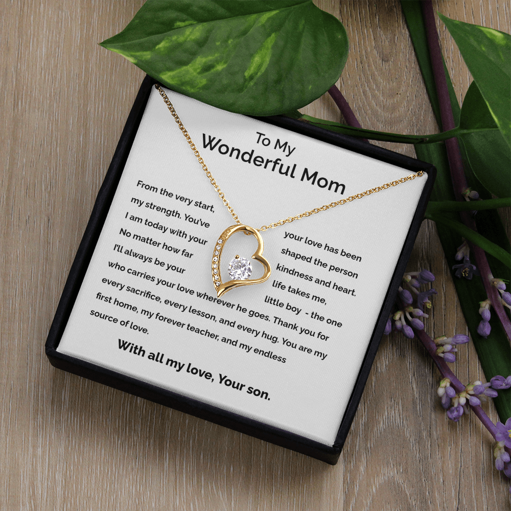 To My Wonderful Mom - Forever Love Necklace